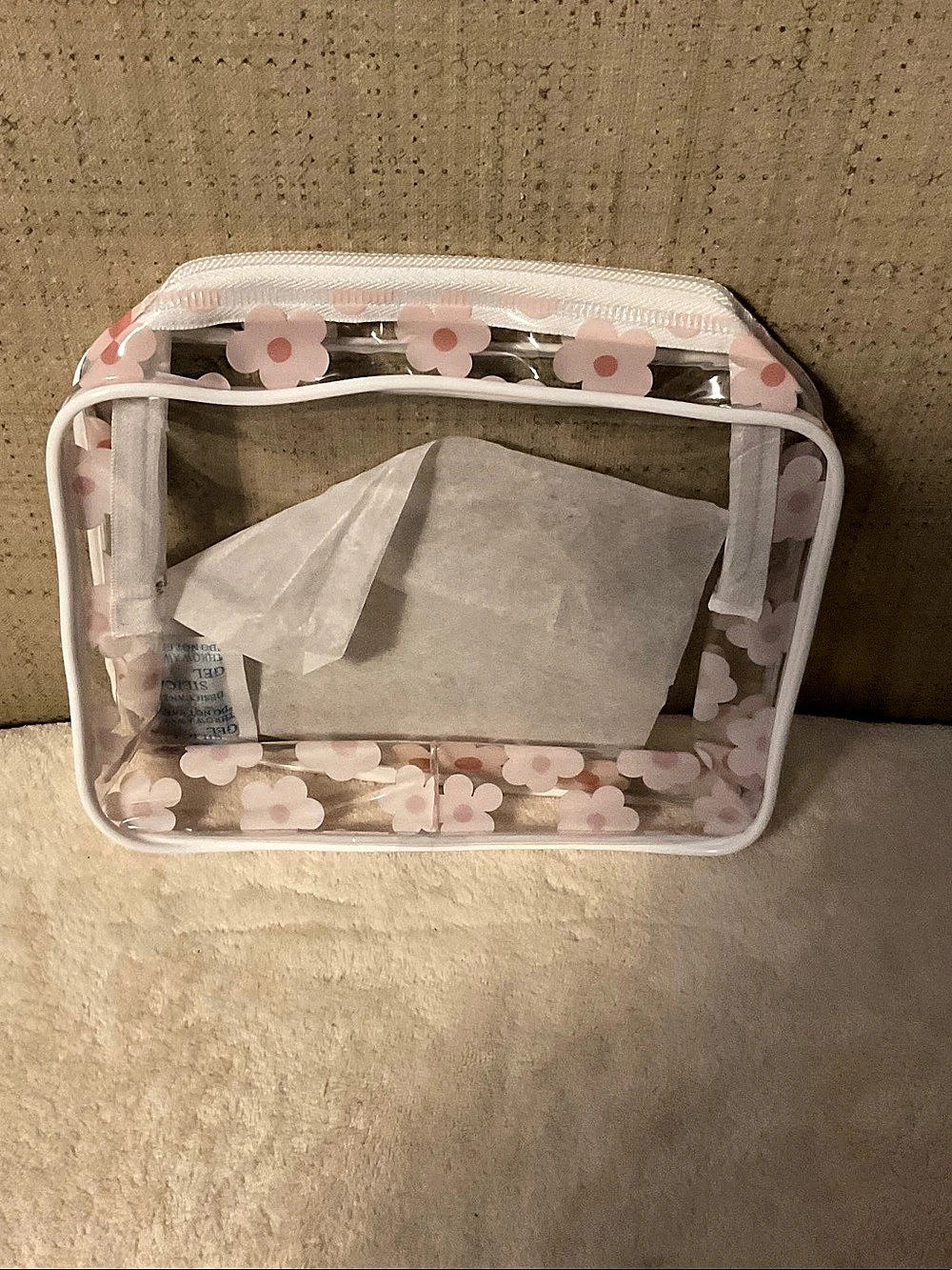 Floral Clear Cosmetic Bag in Pink